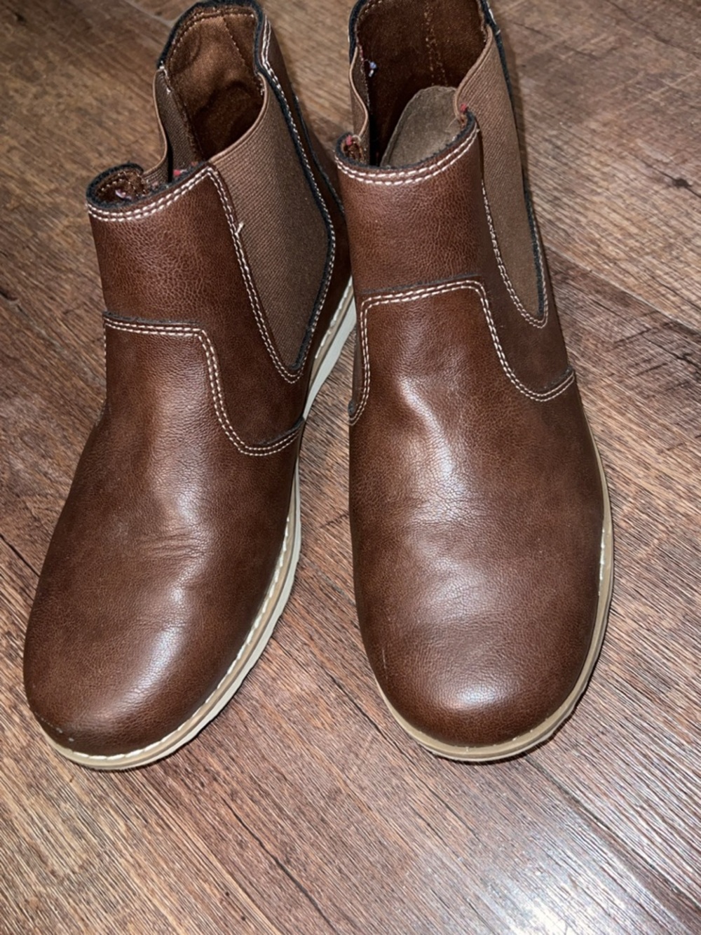 Boys Brown Slip-On Chelsea Boots